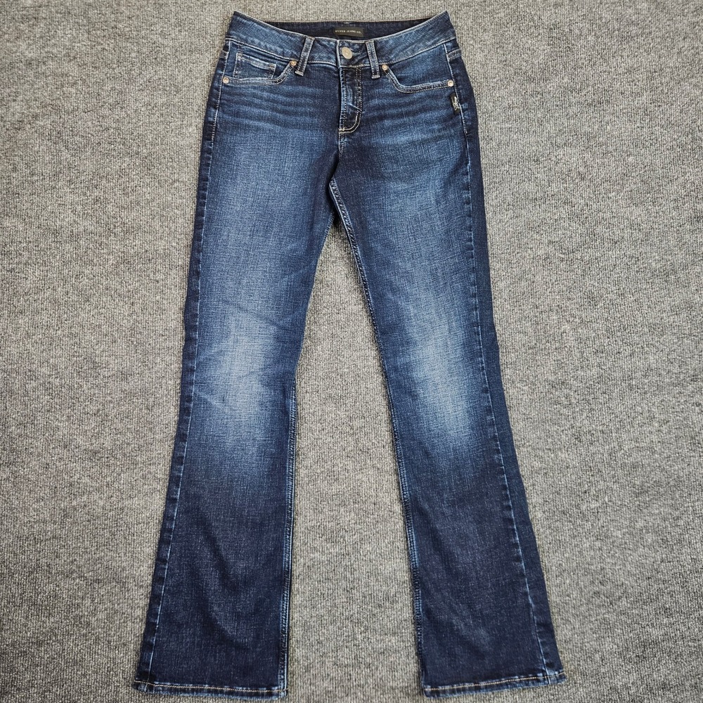 Silver Suki Slim Boot Jeans Women's 27 Mid Rise Dark Wash‎ Denim Stretch Casual